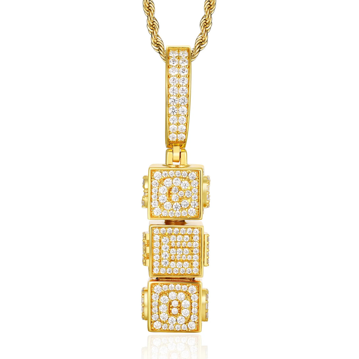 VVS1 Moissanite Rotatable CEO Dice Pendant | 925 Sterling Silver | GRA Certified | Passes Diamond Tester