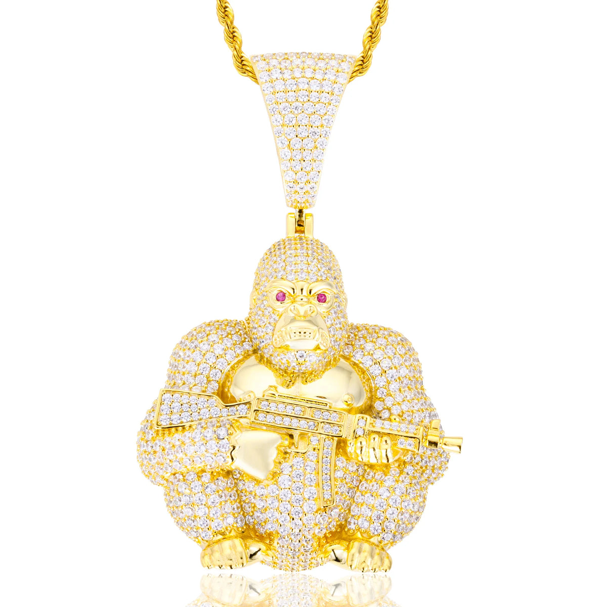 VVS1 Moissanite AK Gorilla Pendant | 925 Sterling Silver | GRA Certified | Passes Diamond Tester