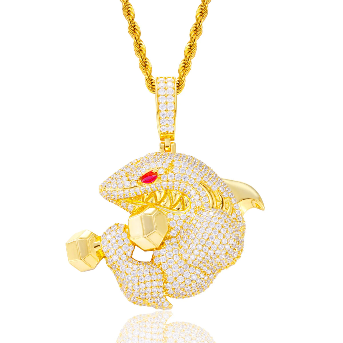 VVS1 Moissanite Iced Out Fitness Pendant | 925 Sterling Silver | GRA Certified | Passes Diamond Tester