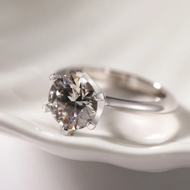 VVS1 Moissanite Solitaire Ring – 925 Sterling Silver
