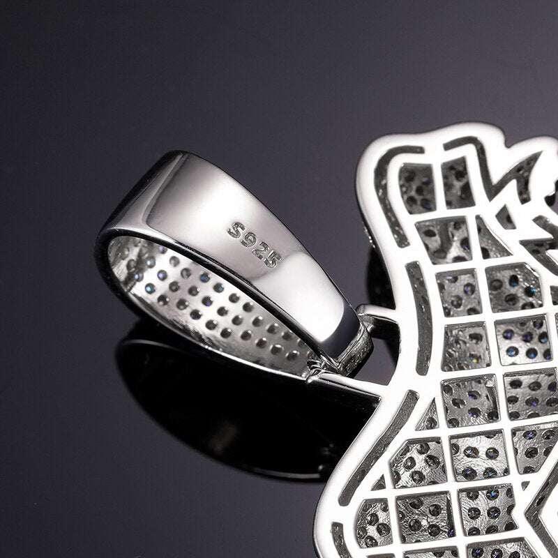 VVS1 Moissanite Gorilla Pendant Necklace – 925 Sterling Silver