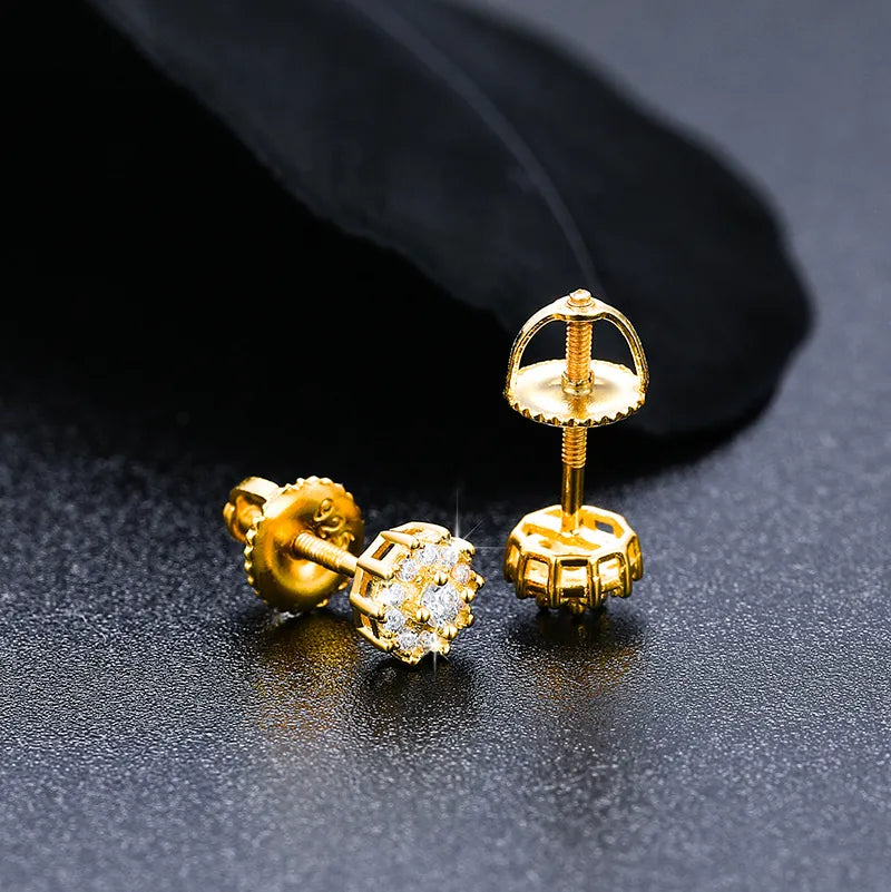 VVS1 Moissanite Flower Stud Earrings – 925 Sterling Silver