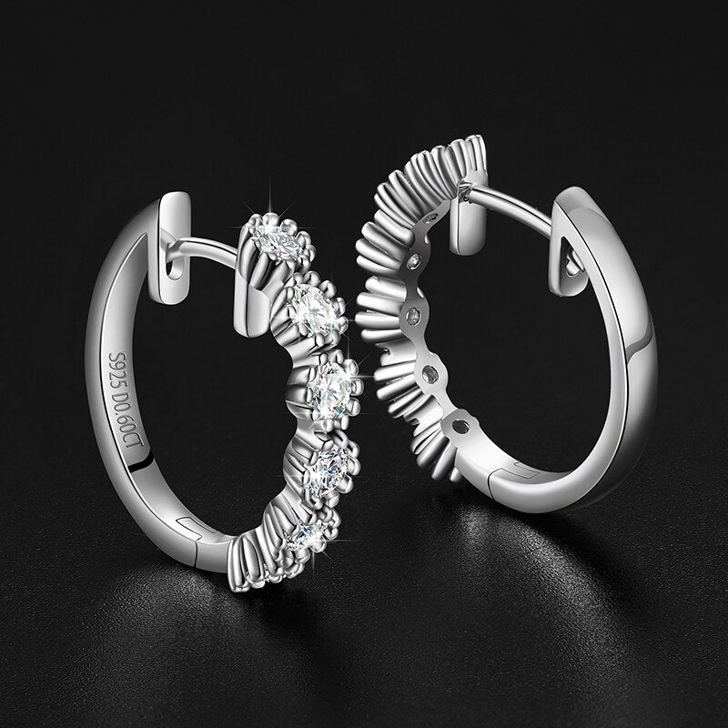 VVVS1 Moissanite Hoop Earrings – 925 Sterling Silver