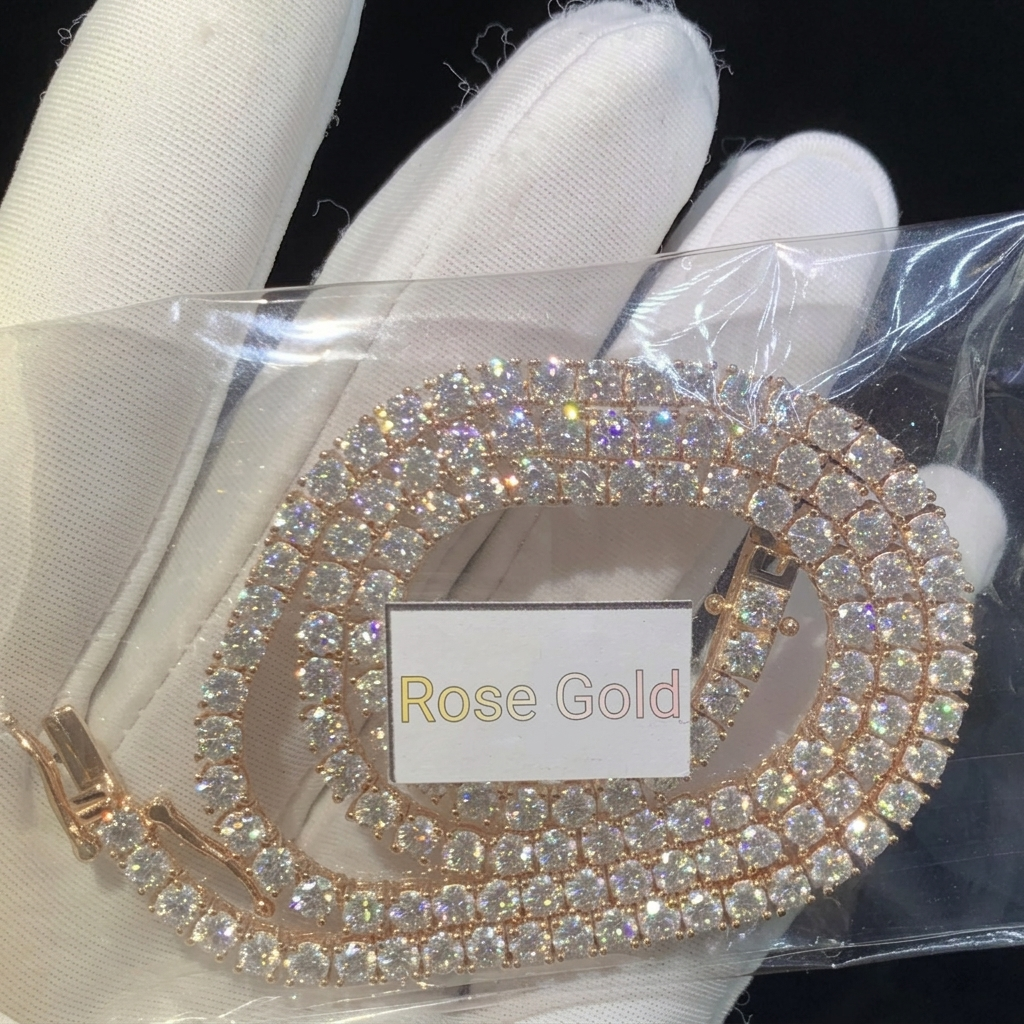 VVS1 Moissanite Tennis Chain & Bracelet | 925 Sterling Silver | GRA Certified | Passes Diamond Tester