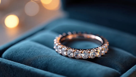 Discover the unmatched brilliance and eco-friendly elegance of a Moissanite eternity band—an afforda