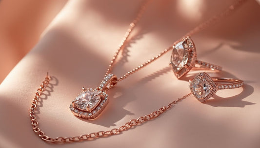 Discover the timeless allure of moissanite rose gold jewelry, combining sustainability with elegance