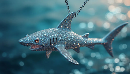 Discover the captivating allure of the Moissanite Shark Pendant, a dazzling piece that combines the 