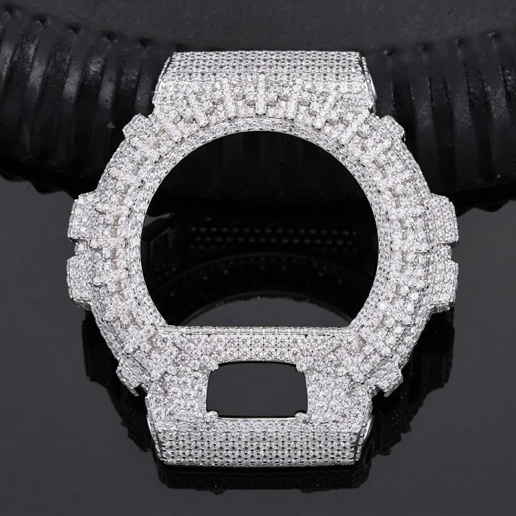 DW6900 G-Shock Cross Buss Down Bezel Watch Case | VVS1 Moissanite, GRA Certified