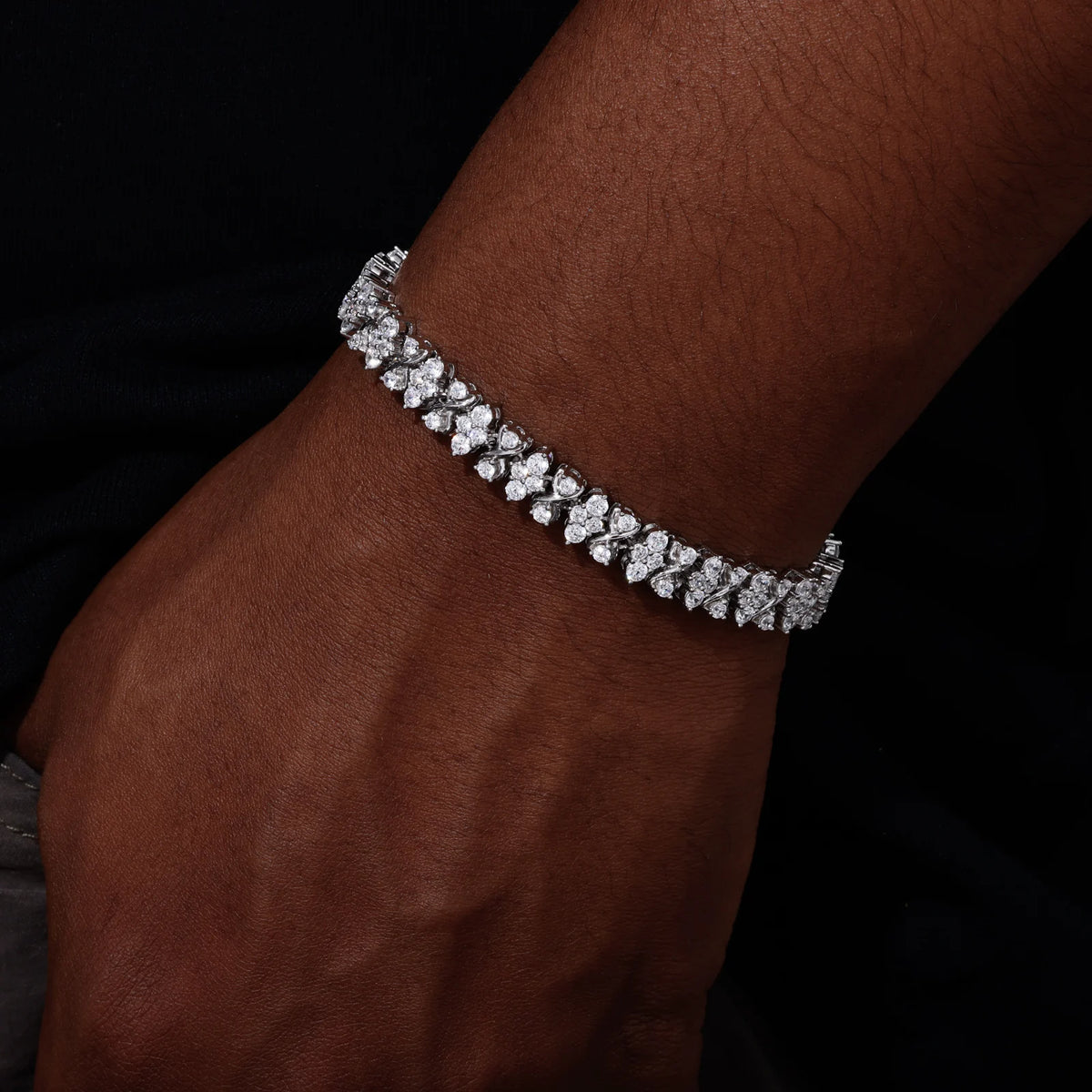 VVS1 Moissanite Infinity Star Chain Link Bracelet | 925 Sterling Silver | GRA Certified | Passes Diamond Tester
