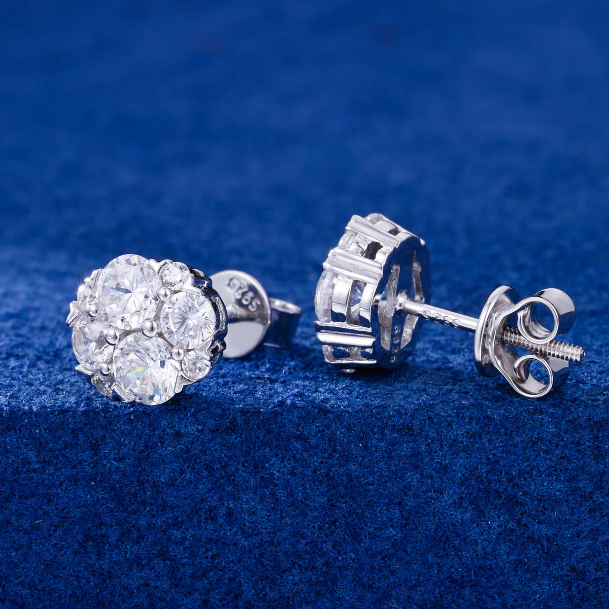 VVS1 Moissanite Geometric Trendy Stud Earrings | 925 Sterling Silver | GRA Certified | Passes Diamond Tester