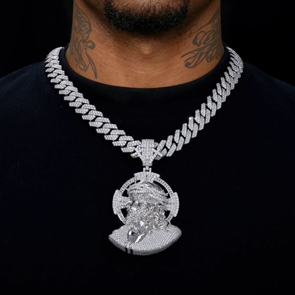 VVS1 Moissanite Holy Light Jesus Piece Pendant | GRA Certified | Passes Diamond Tester
