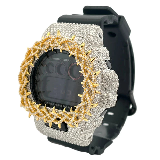 Buss Down DW6900 Thorns Watch Case | VVS1 Moissanite Iced Out Bezel | Passes Diamond Tester | GRA Certified | Hip Hop Jewelry