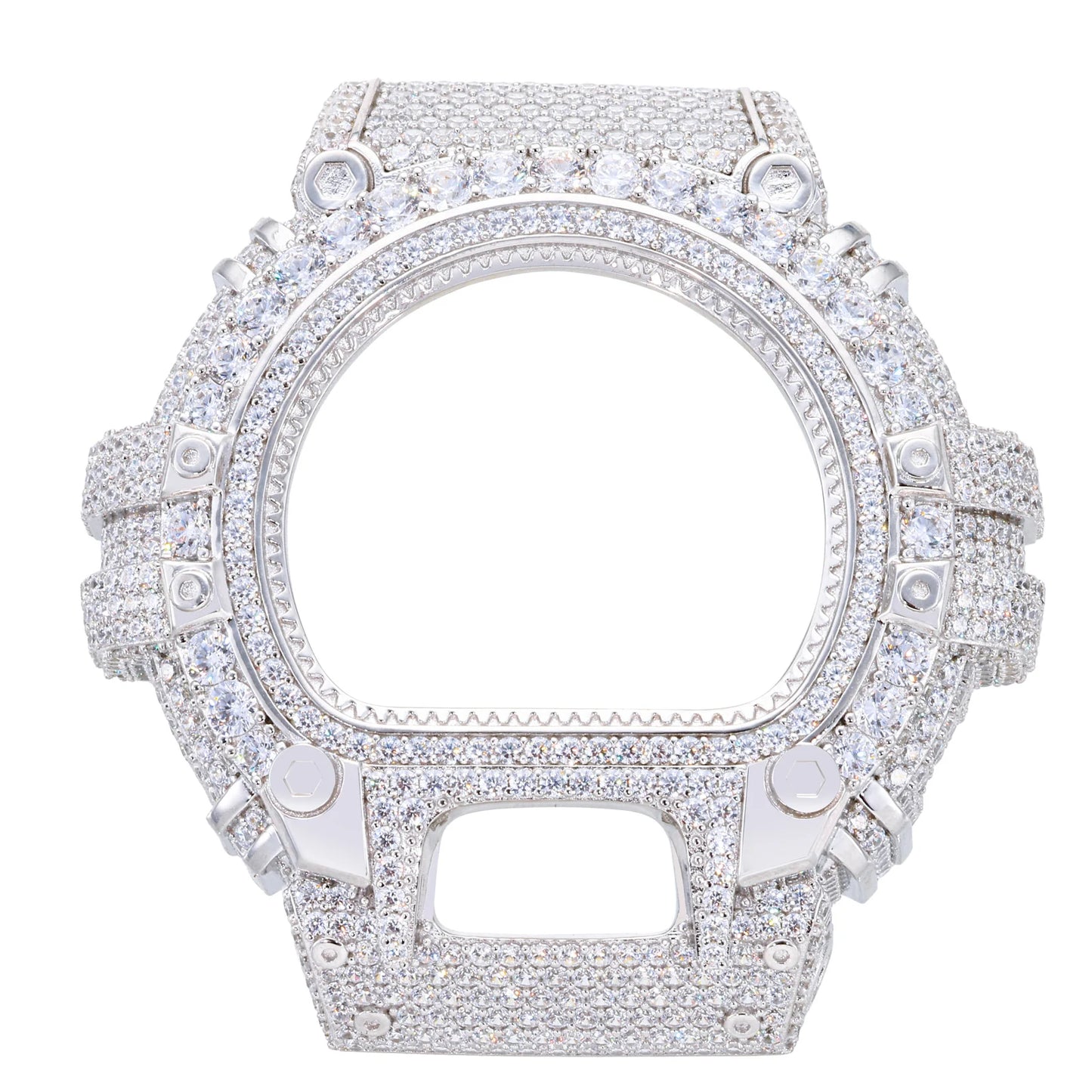 DW6900 G-Shock Buss Down VVS Moissanite Diamond Screw Watch Bezel | Passes Diamond Tester