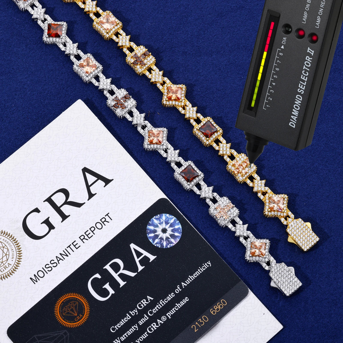 13mm VVS1 Moissanite Animal Tennis Bracelet | 925 Sterling Silver | GRA Certified | Passes Diamond Tester