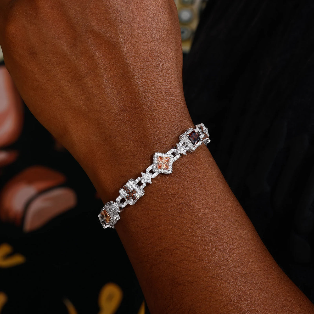 13mm VVS1 Moissanite Animal Tennis Bracelet | 925 Sterling Silver | GRA Certified | Passes Diamond Tester