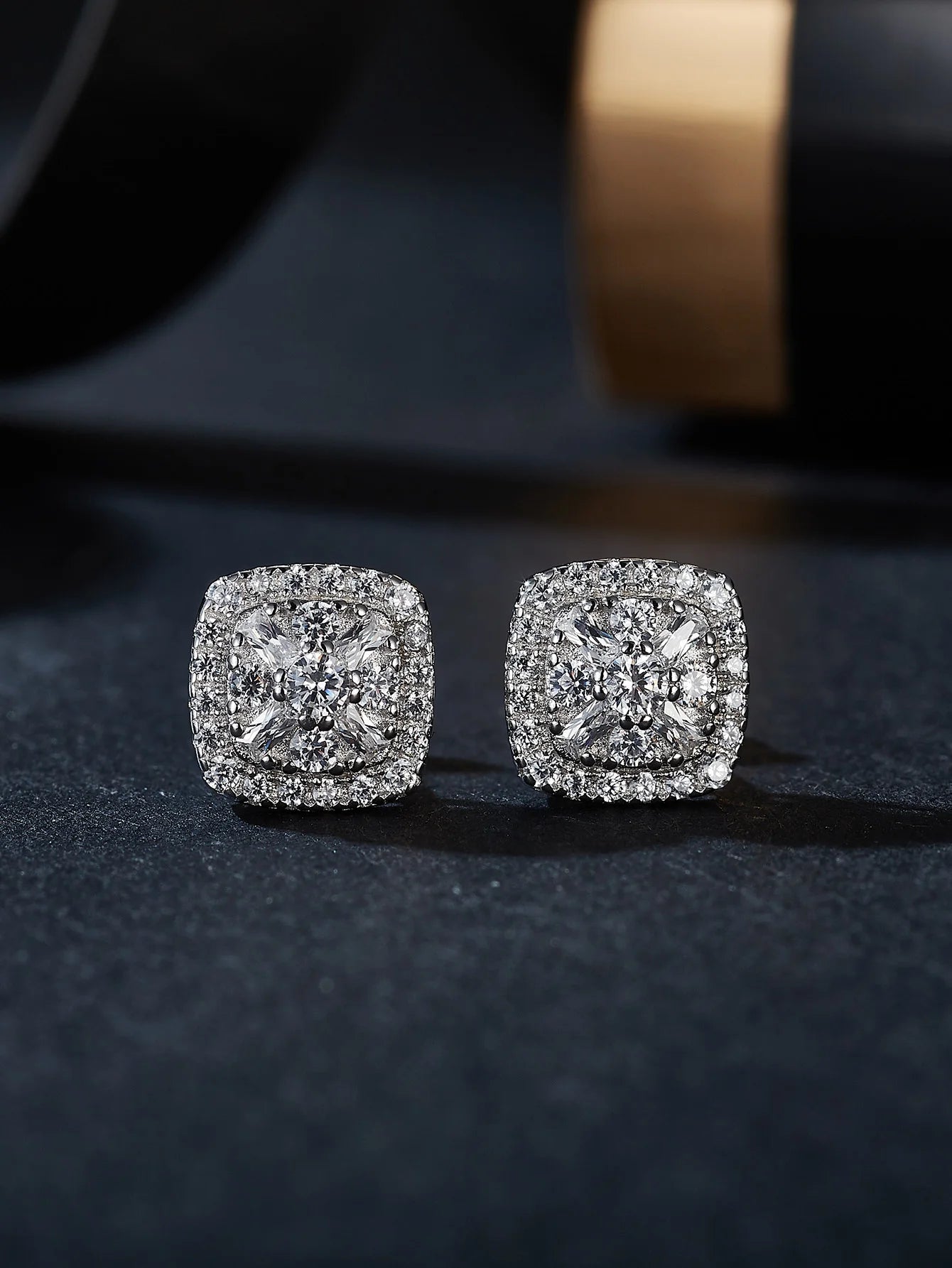 VVS1 Moissanite Stud Earrings | 925 Sterling Silver Rhodium Plated | Passes Diamond Tester