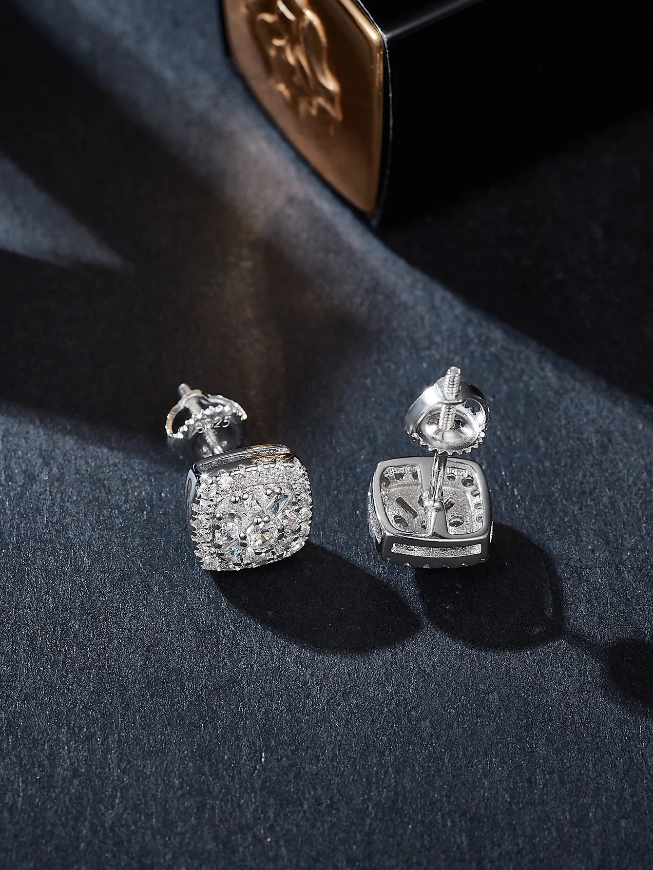 VVS1 Moissanite Stud Earrings | 925 Sterling Silver Rhodium Plated | Passes Diamond Tester