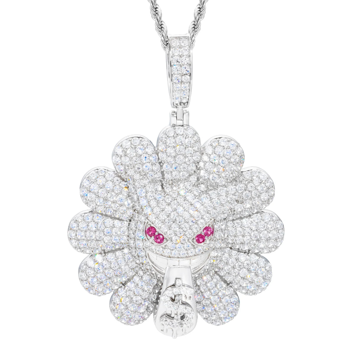 VVS1 Moissanite Devil's Sunflower Pendant | 925 Sterling Silver | GRA Certified | Passes Diamond Tester