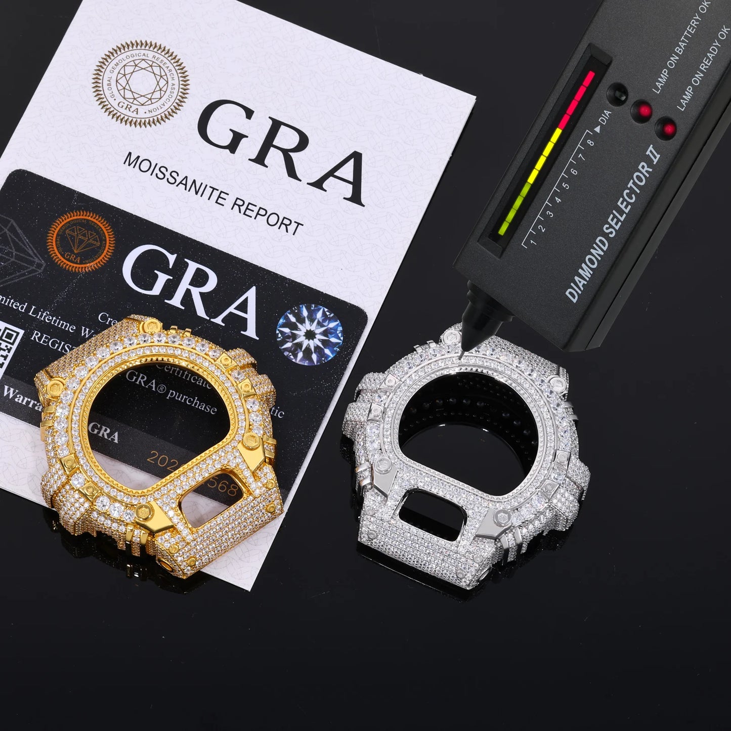 DW6900 G-Shock Buss Down VVS Moissanite Diamond Screw Watch Bezel | Passes Diamond Tester
