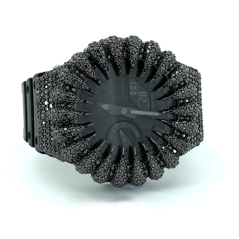 GA2100 VVS1 Moissanite Bear Claw Watch Case Gold Plated