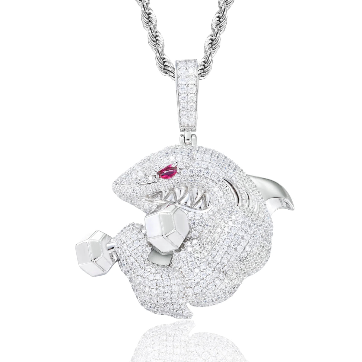 VVS1 Moissanite Iced Out Fitness Pendant | 925 Sterling Silver | GRA Certified | Passes Diamond Tester