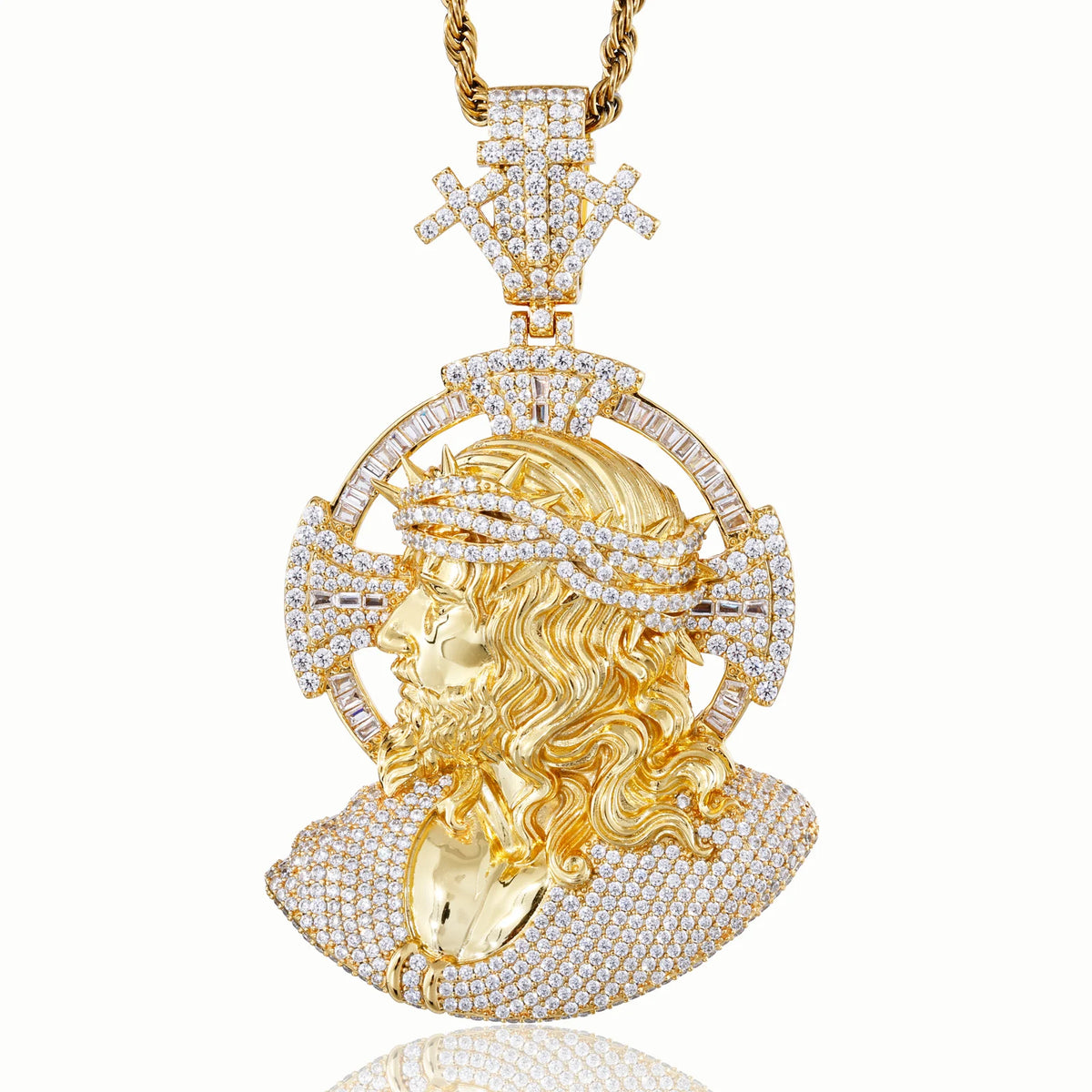 VVS1 Moissanite Holy Light Jesus Piece Pendant | GRA Certified | Passes Diamond Tester