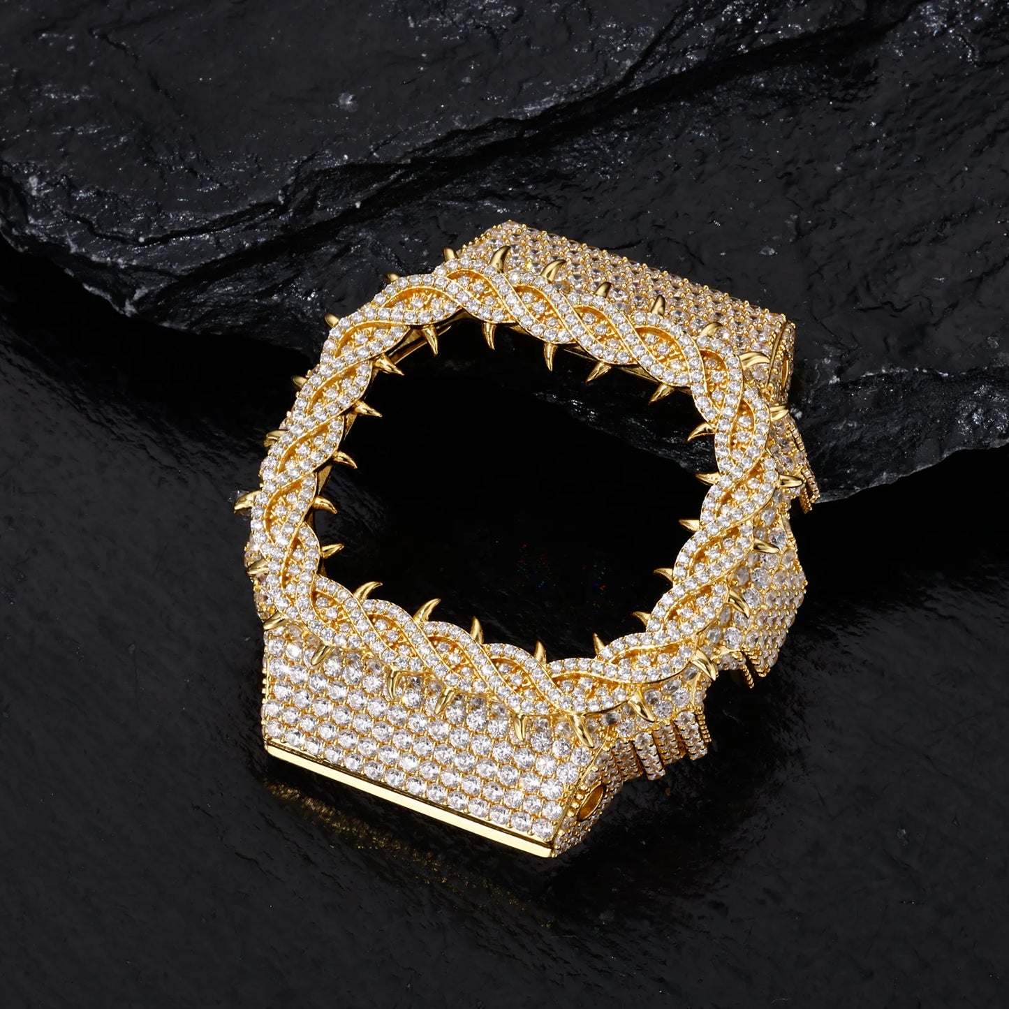 DW5600 Buss Down VVS1 Moissanite Thorns Watch Bezel