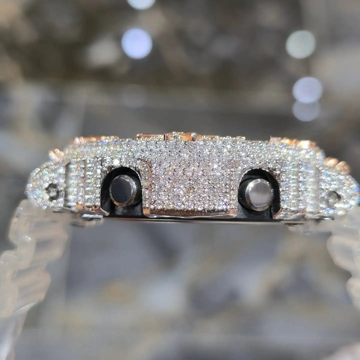 Iced Out AK Rifle VVS1 Moissanite Watch Bezel for GA2100 | Two-Tone 18K Gold Plated | Buss Down