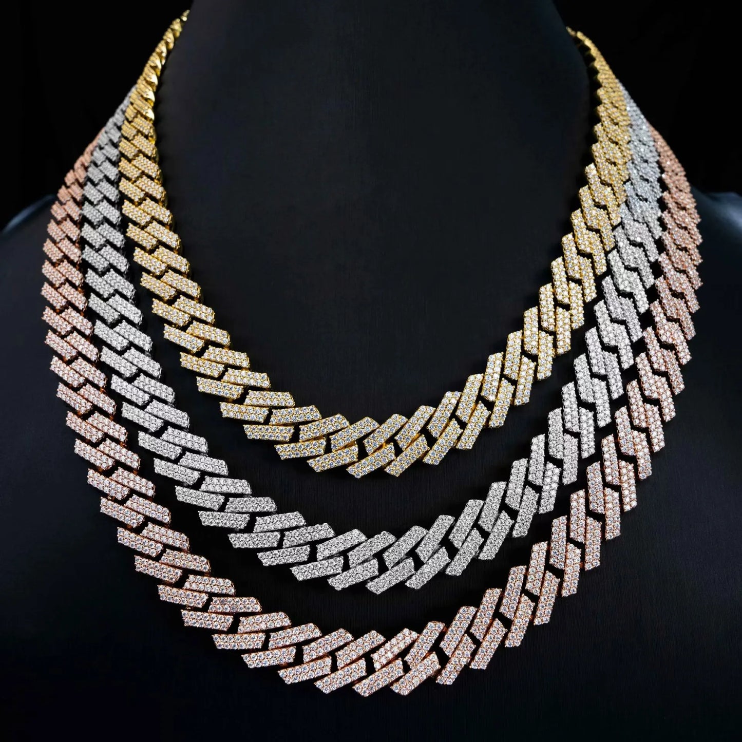 VVS1 Moissanite Cuban Chain Bracelet Necklace 925 Sterling Silver