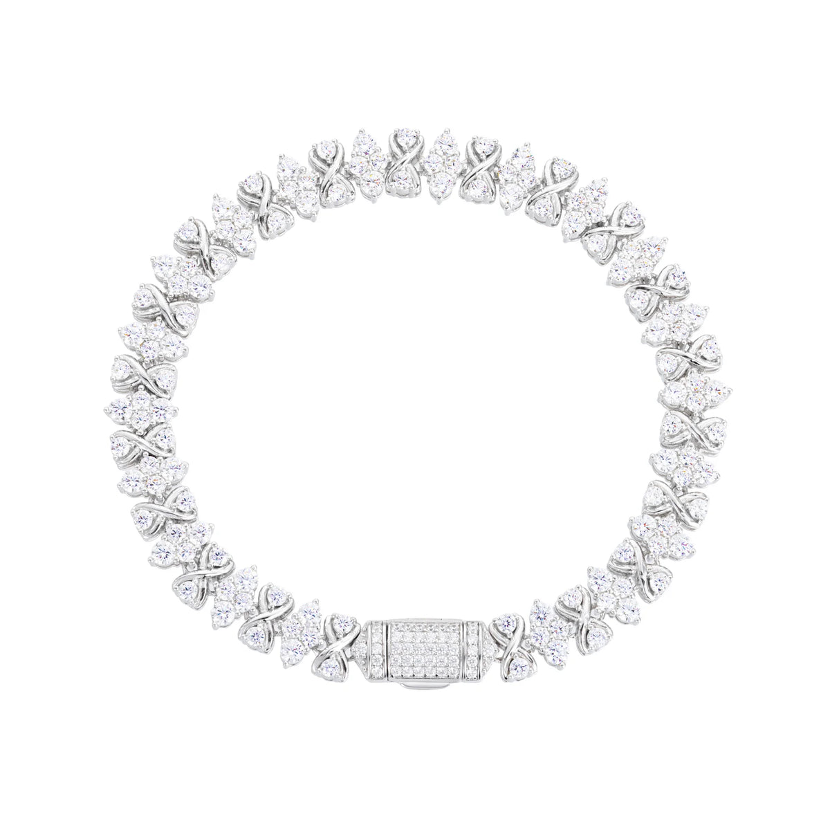 VVS1 Moissanite Infinity Star Chain Link Bracelet | 925 Sterling Silver | GRA Certified | Passes Diamond Tester