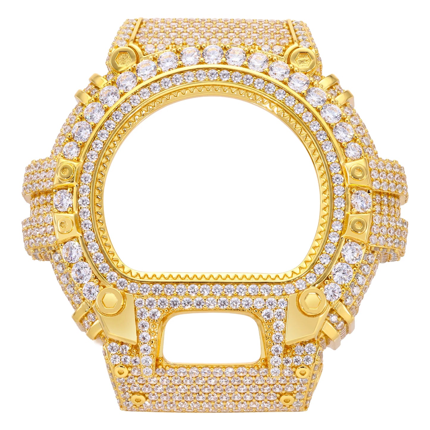 DW6900 G-Shock Buss Down VVS Moissanite Diamond Screw Watch Bezel | Passes Diamond Tester