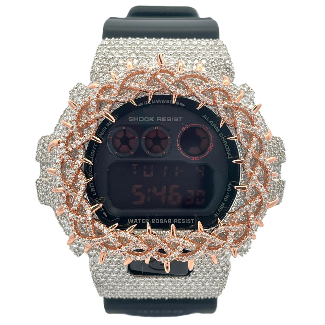 Buss Down DW6900 Thorns Watch Case | VVS1 Moissanite Iced Out Bezel | Passes Diamond Tester | GRA Certified | Hip Hop Jewelry