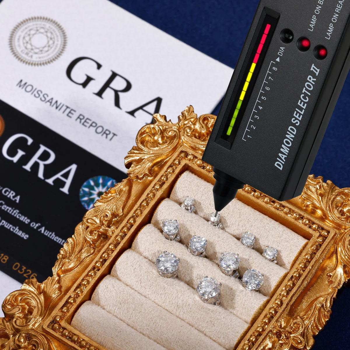 VVS1 Moissanite 6-Prong Solitaire Stud Earrings | 925 Sterling Silver | GRA Certified | Passes Diamond Tester