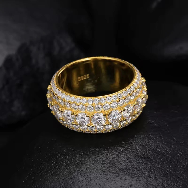 VVS1 Moissanite 5-Row Eternity Band Ring | 925 Sterling Silver | Passes Diamond Tester