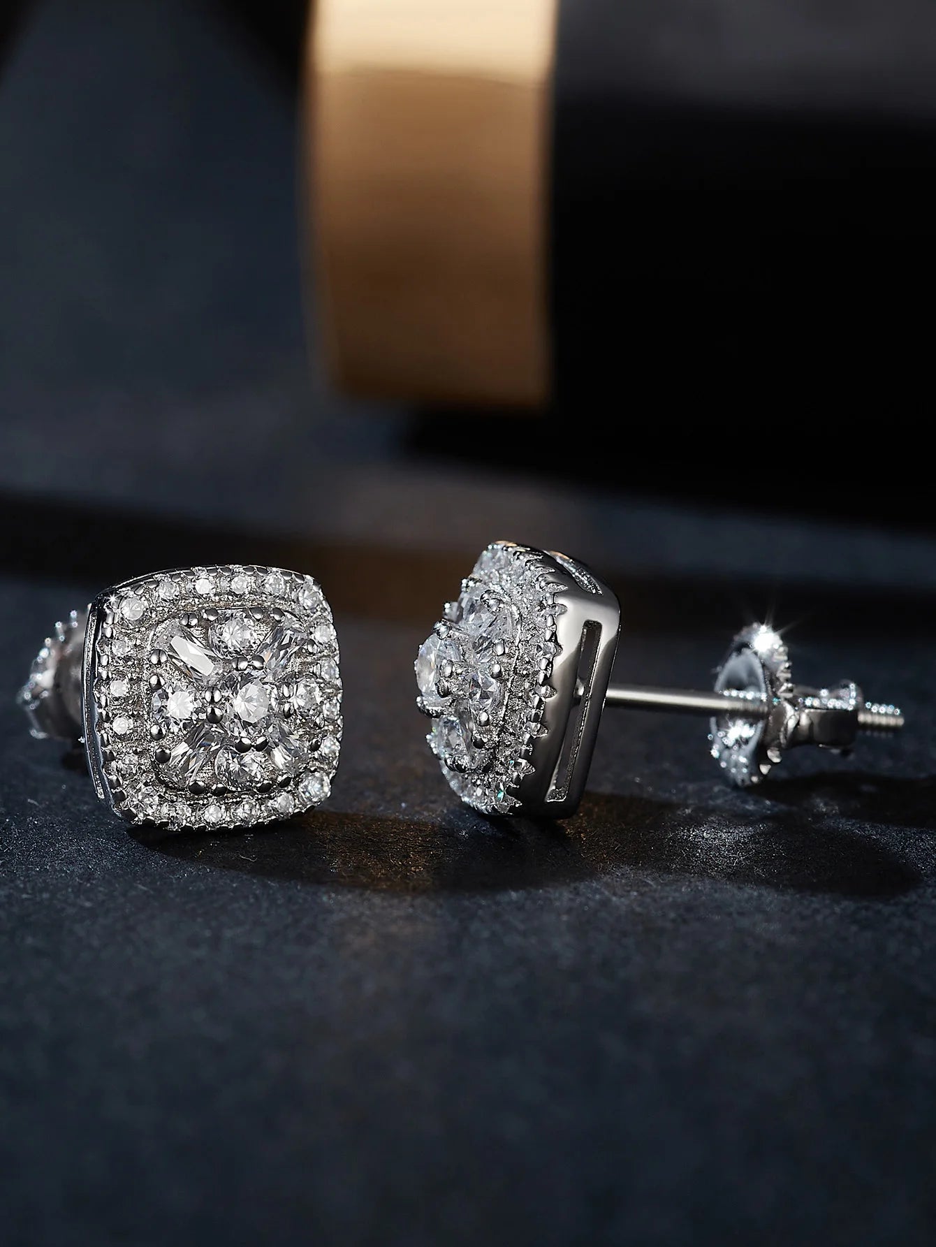 VVS1 Moissanite Stud Earrings | 925 Sterling Silver Rhodium Plated | Passes Diamond Tester