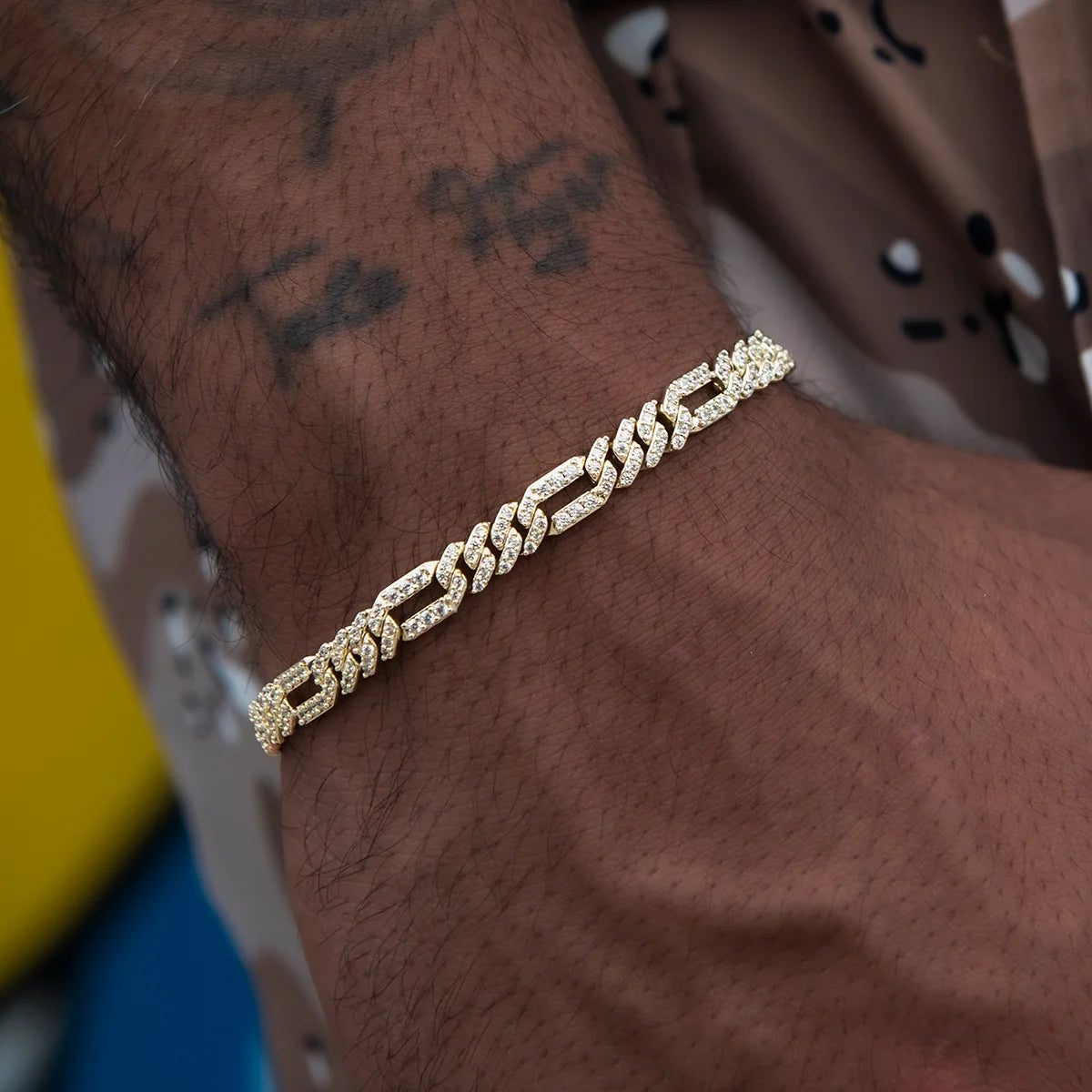 6mm VVS1 Moissanite Figaro Cuban Link Chain | 925 Sterling Silver | GRA Certified | Passes Diamond Tester