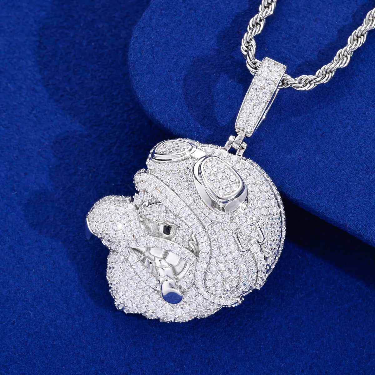 VVS1 Moissanite Ace Pilot Bald Eagle Pendant | 925 Sterling Silver | GRA Certified | Passes Diamond Tester