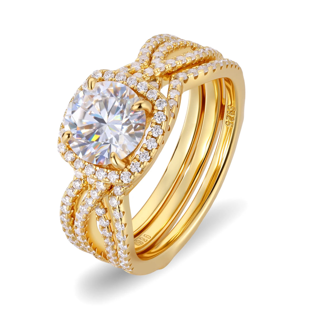 Bow Halo VVS1 Moissanite Engagement Ring | 925 Sterling Silver | GRA Certified | Passes Diamond Tester