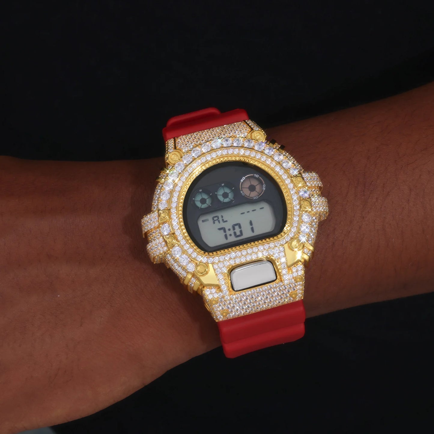 DW6900 G-Shock Buss Down VVS Moissanite Diamond Screw Watch Bezel | Passes Diamond Tester