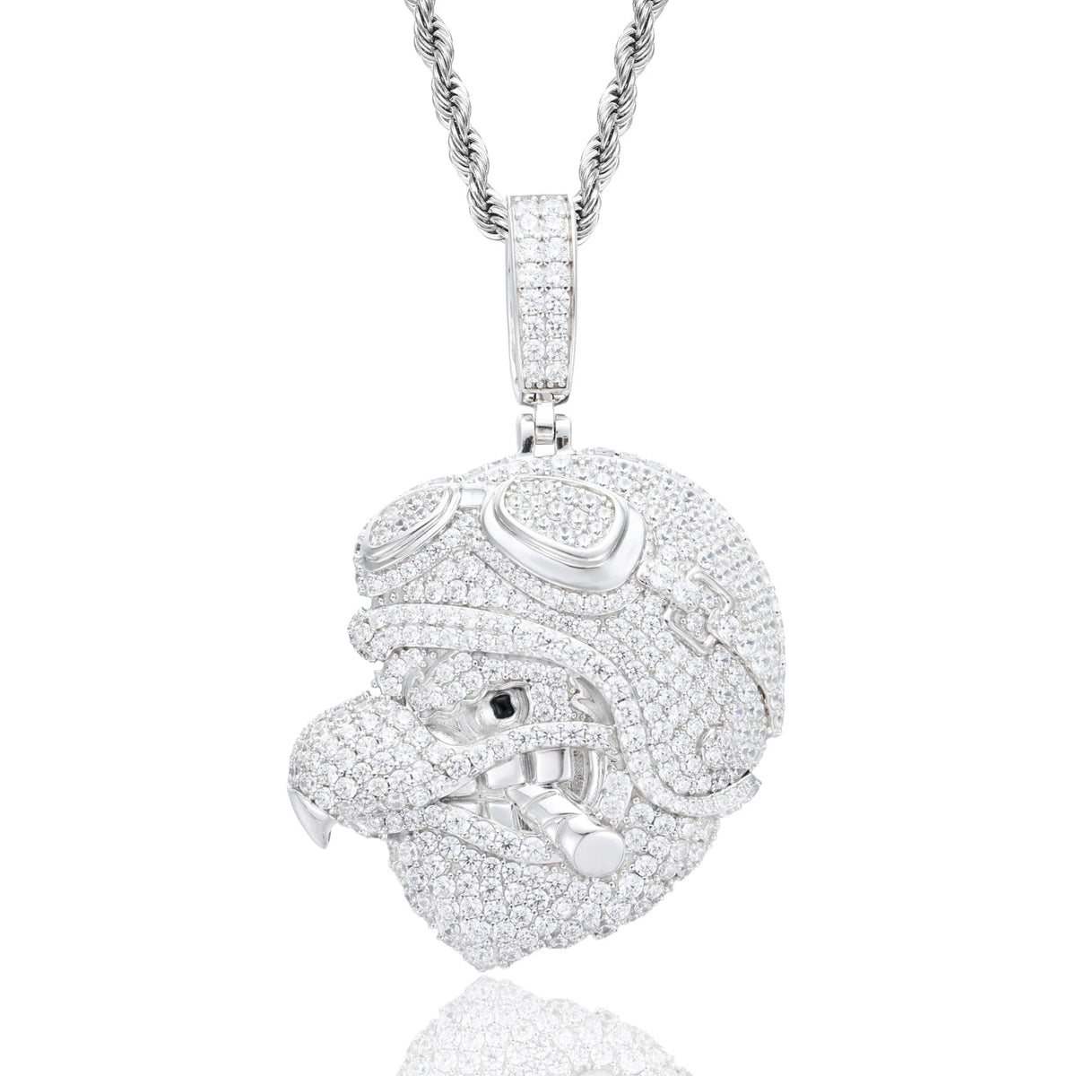 VVS1 Moissanite Ace Pilot Bald Eagle Pendant | 925 Sterling Silver | GRA Certified | Passes Diamond Tester