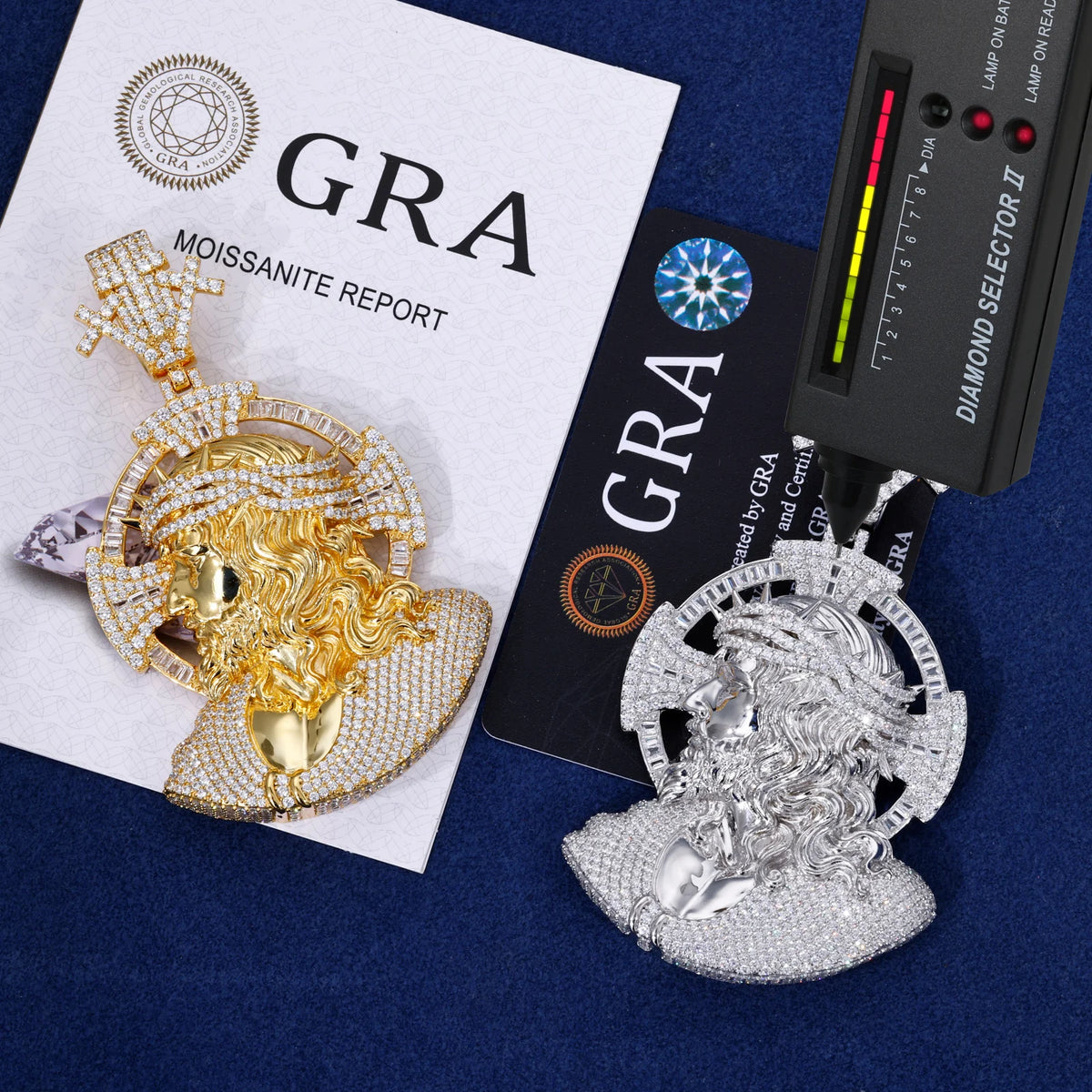 VVS1 Moissanite Holy Light Jesus Piece Pendant | GRA Certified | Passes Diamond Tester