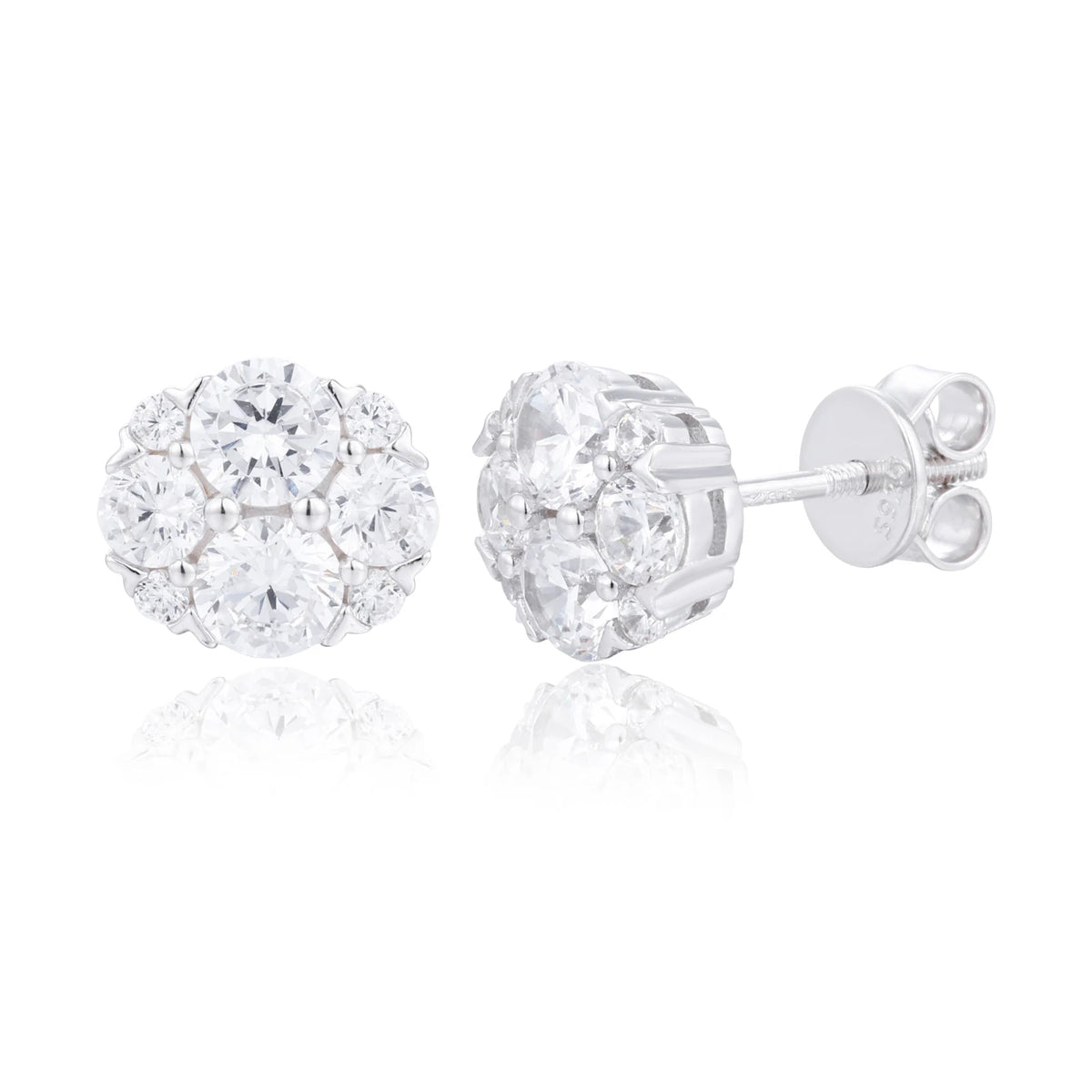 VVS1 Moissanite Geometric Trendy Stud Earrings | 925 Sterling Silver | GRA Certified | Passes Diamond Tester