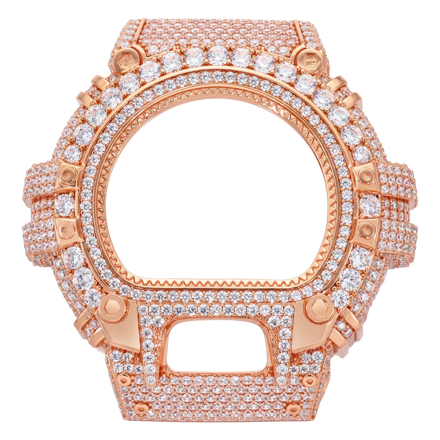 DW6900 G-Shock Buss Down VVS Moissanite Diamond Screw Watch Bezel | Passes Diamond Tester