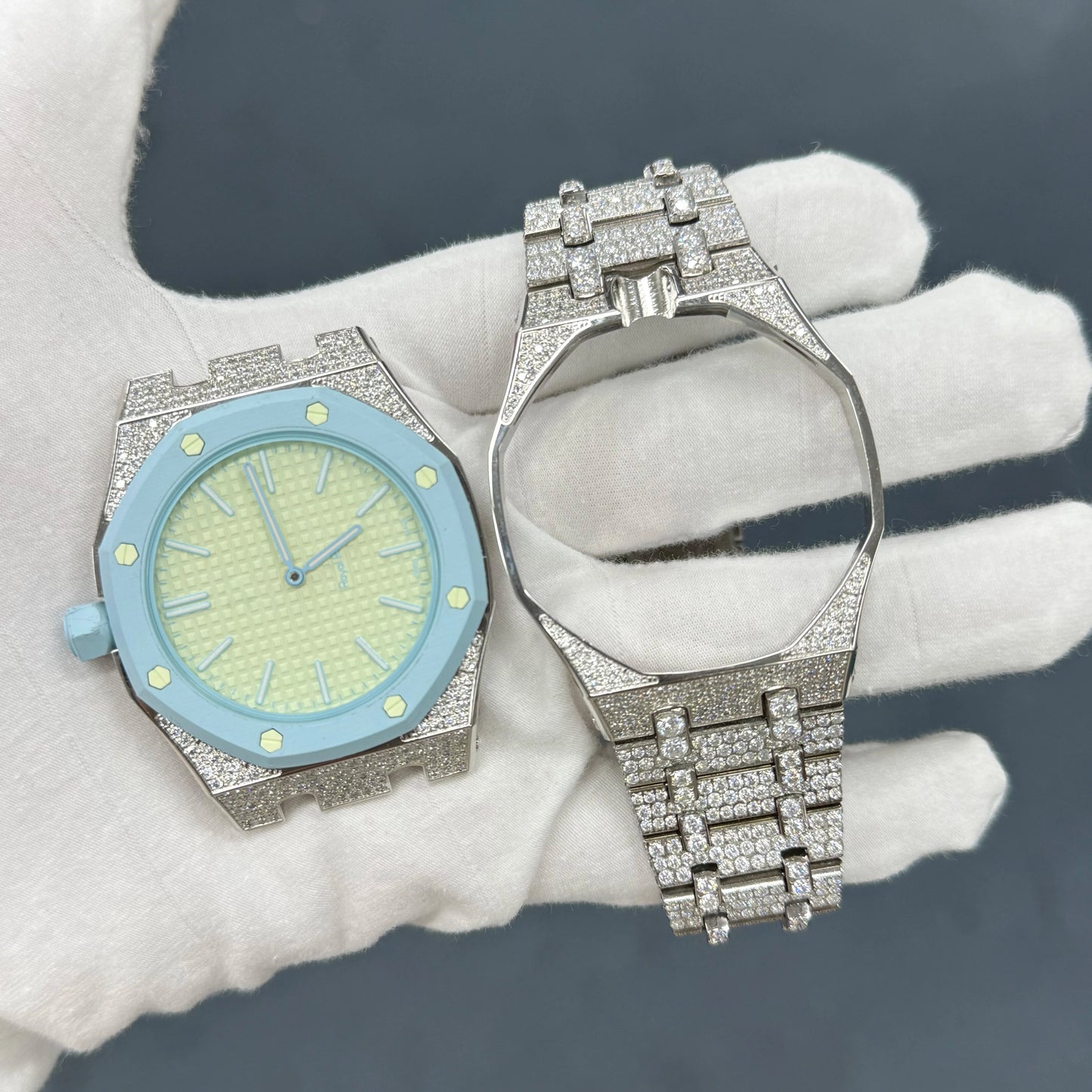 Luxury Stainless Steel Watch Band & Bezel Set | Buss Down VVS Moissanite | Royal Pop