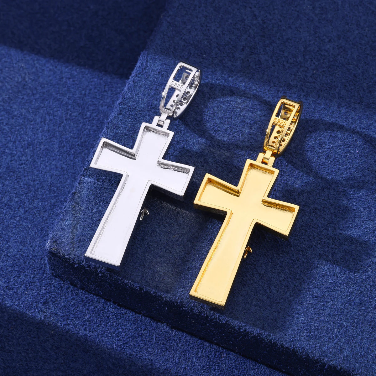 VVS1 Moissanite Crucifix Jesus Cross Pendant | 925 Sterling Silver | GRA Certified | Passes Diamond Tester