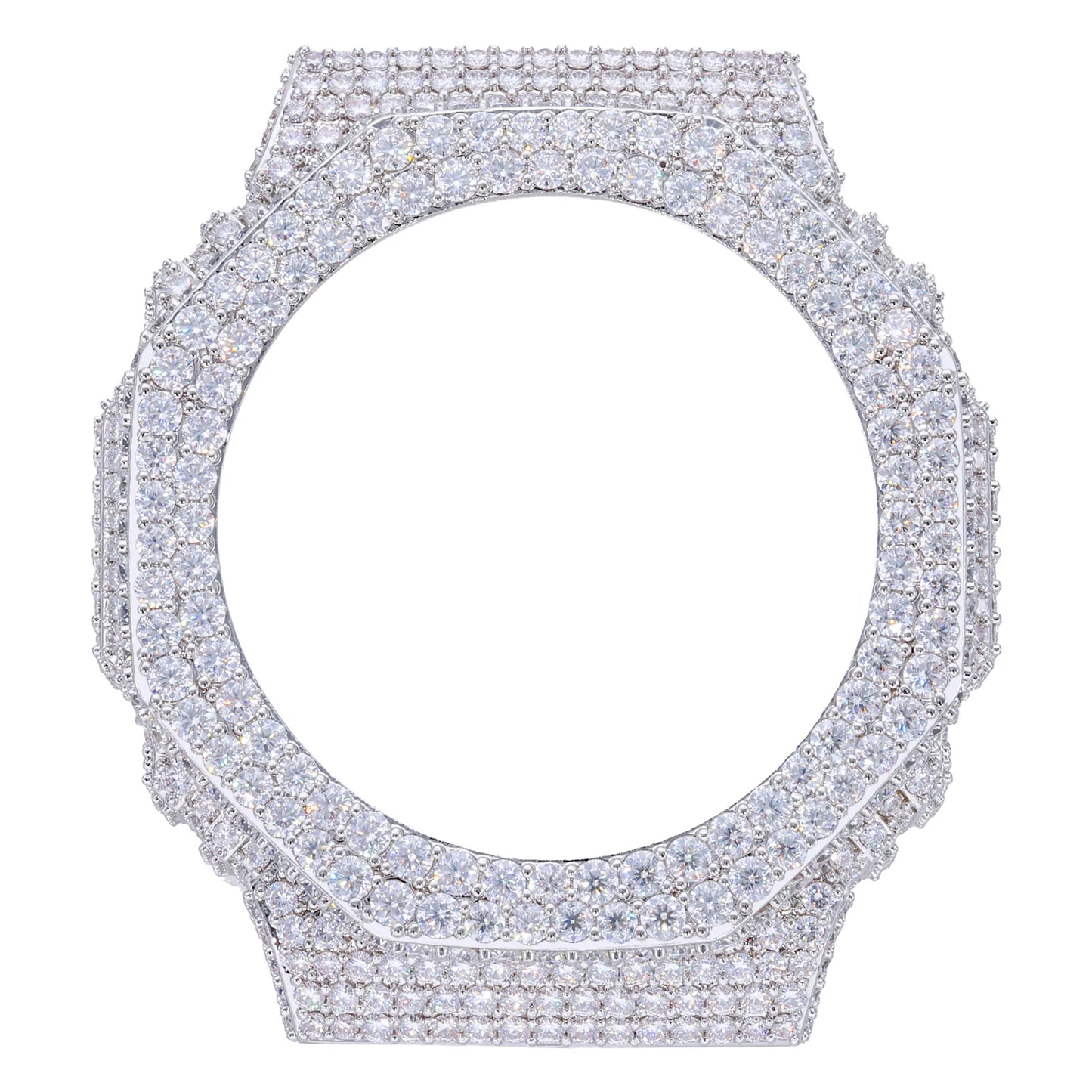 GA2100 G-Shock 2-Row Buss Down Bezel Watch Case | VVS1 Moissanite, GRA Certified
