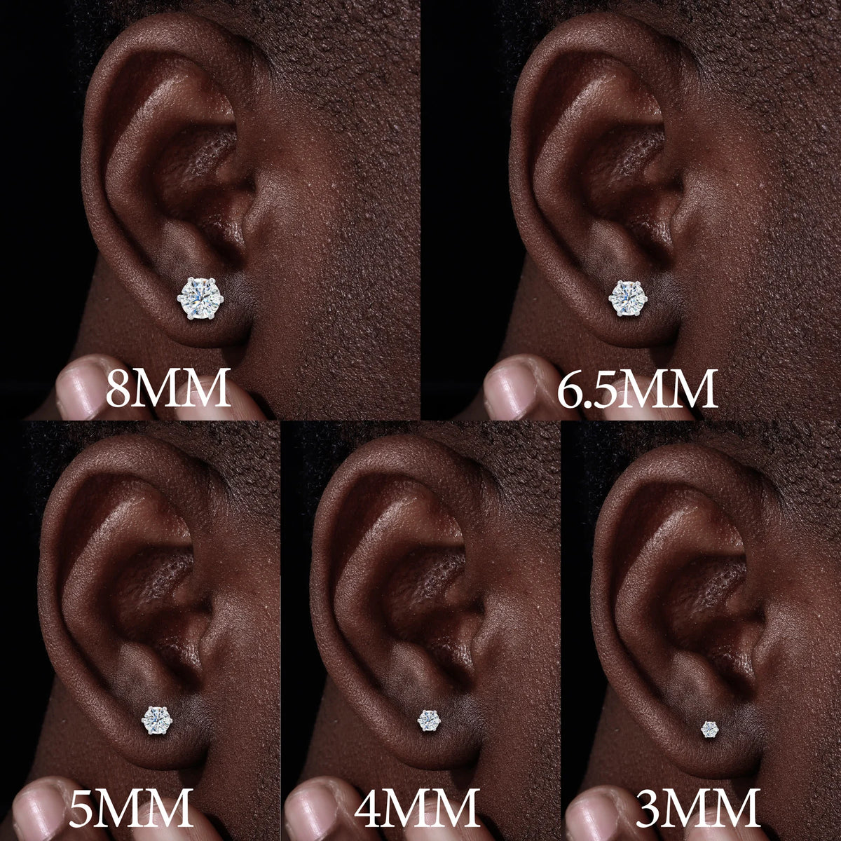 VVS1 Moissanite 6-Prong Solitaire Stud Earrings | 925 Sterling Silver | GRA Certified | Passes Diamond Tester