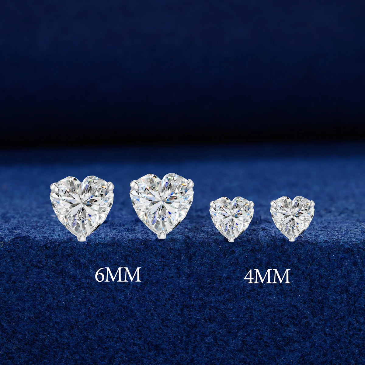 VVS1 Heart Cut Moissanite Solitaire Stud Earrings | 925 Sterling Silver | GRA Certified | Passes Diamond Tester