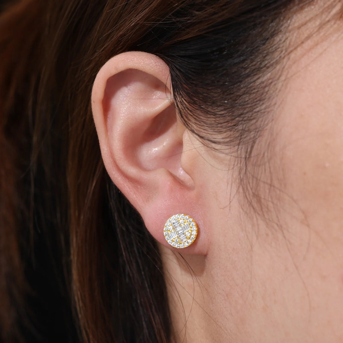 VVS1 Moissanite Baguette Cross Stud Earrings | 925 Sterling Silver | GRA Certified | Passes Diamond Tester