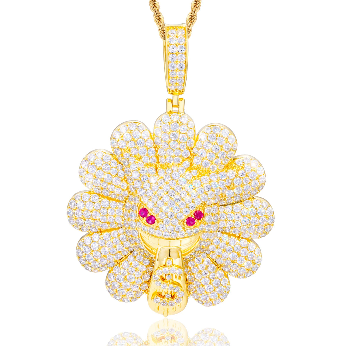 VVS1 Moissanite Devil's Sunflower Pendant | 925 Sterling Silver | GRA Certified | Passes Diamond Tester